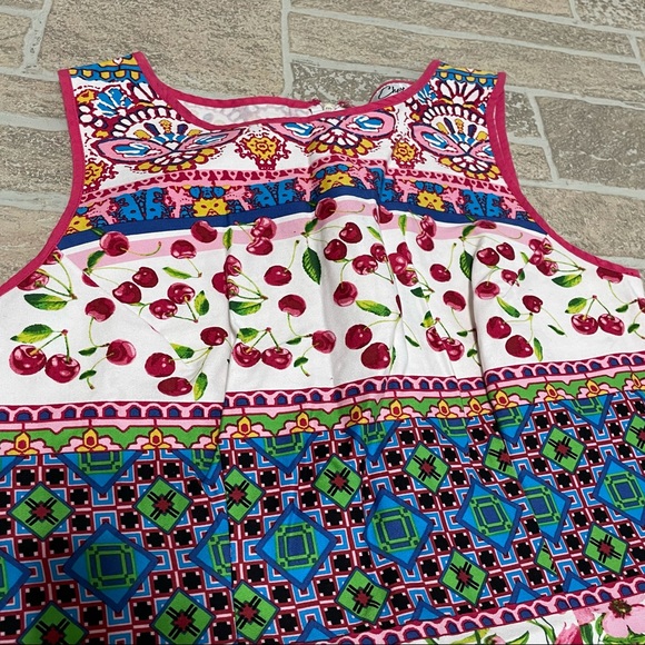 Chetta B dress cherries floral 10 large - Picture 2 of 4